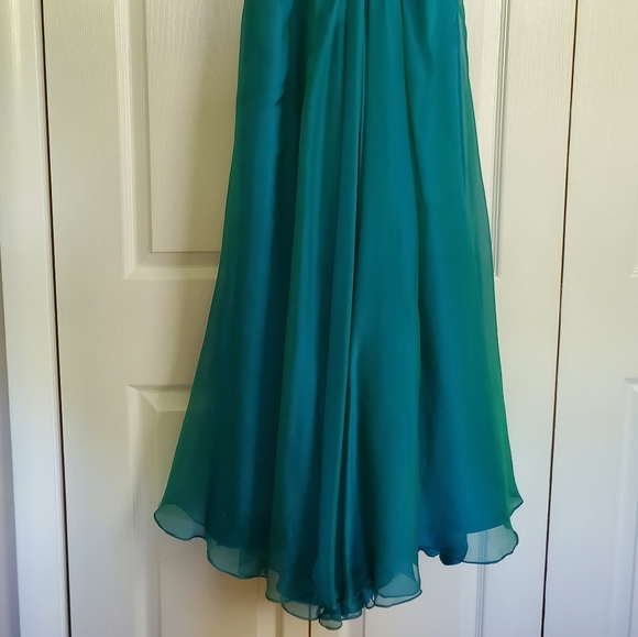Strapless Sweatheart Gown Tiffany Designs Dress Size 4 Turquoise Teal - Picture 7 of 12